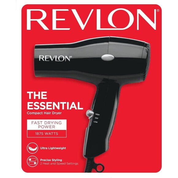 Revlon The Essential Blow Dryer Compact Travel Size 1875 Watts Ultra Lightweight - Picture 1 of 12